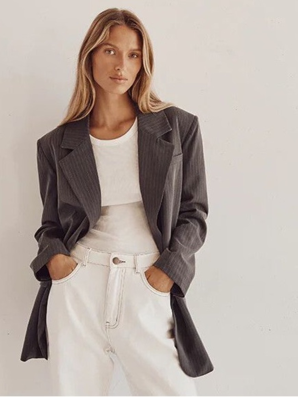 DISSH Diego Pinstripe Gray Blazer